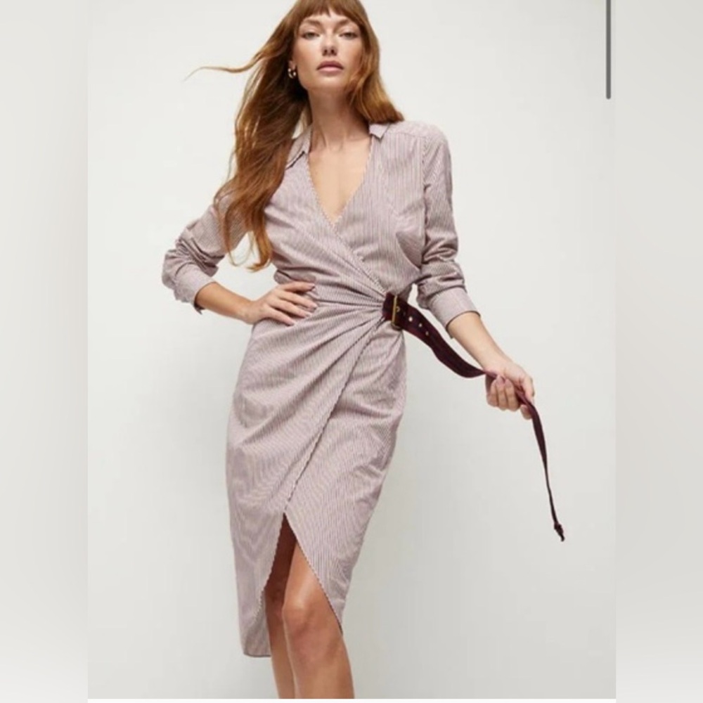 Veronica Beard Jacinda Striped Belted Shirtdress